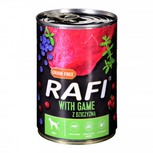 DOLINA NOTECI Rafi z dziczyzną, żurawiną i borówką - mokra karma dla psa - 400 g