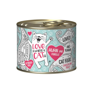 LOVE IS WHERE A CAT IS® Kurczak z pstrągiem - mokra karma dla kota - 200g