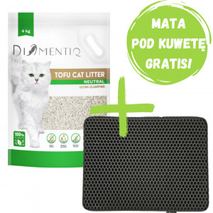 DIAMENTIQ Tofu Neutral Ultra clumping - żwirek roślinny - 4kg + GRATIS!