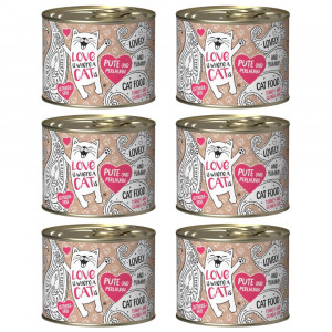 LOVE IS WHERE A CAT IS Indyk z perliczką - mokra karma dla kota - 6x200g