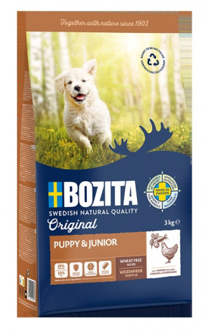 BOZITA Original Puppy & Junior Kurczak - sucha karma dla psa - 3kg