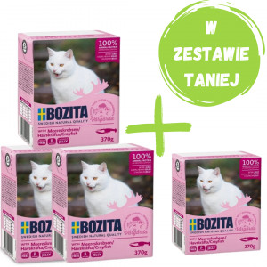 BOZITA Krewetki w sosie - mokra karma dla kota - 3x370g + 370g GRATIS!