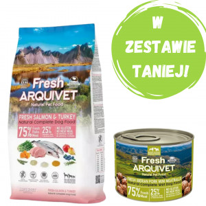 ARQUIVET Fresh Łosoś z indykiem - półwilgotna karma dla psa - 2,5 kg + GRATIS!