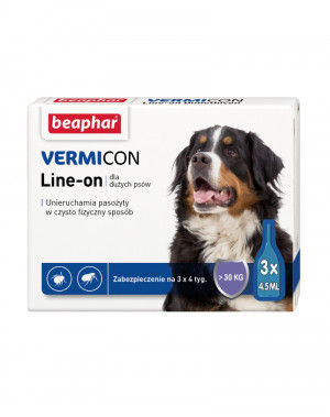 BEAPHAR VERMIcon Line-on Dog L - krople przeciw pasożytom dla psa - 3x4,5 ml