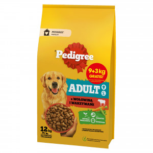 PEDIGREE Adult z wołowiną i warzywami - sucha karma dla psa - 9 + 3kg