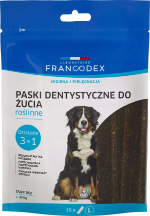 FRANCODEX Paski dentystyczne do żucia L - przysmak dla psa - 15szt. 