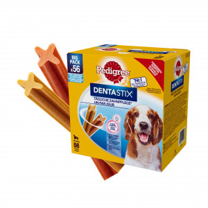 PEDIGREE DentaStix Medium - przysmak dentystyczny dla psów średnich ras - 56 sztuk (8x180 g)