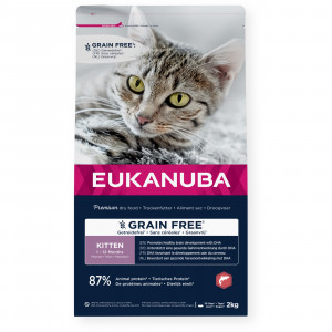 EUKANUBA Grain Free Kitten Salmon - sucha karma dla kota - 2kg