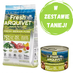 ARQUIVET Fresh Wieprzowina iberyjska i ryba oceaniczna - półwilgotna karma dla psa - 2,5 kg + GRATIS!