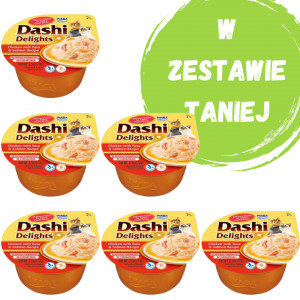 INABA Dashi Delights Kurczak z tuńczykiem i łososiem w bulionie - przysmak dla kota - 3x70 g + 3x70 g Gratis!