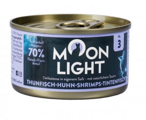 MOONLIGHT Dinner nr 2 Tuńczyk, kurczak, krewetki i kałamarnica - mokra karma dla kota - 80g