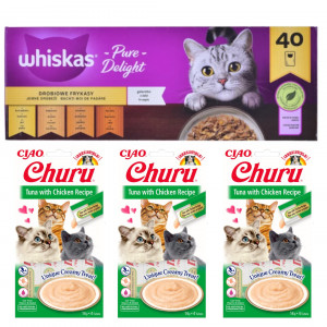 WHISKAS Pure Delight Drobiowe Frykasy w galaretce - mokra karma dla kota - 40x85g + GRATIS