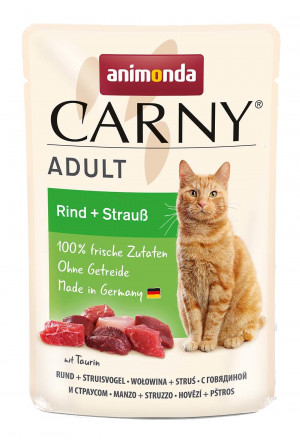 Animonda Carny Adult Pouch Beef,Ostrich - mokra karma dla kota - 85 g