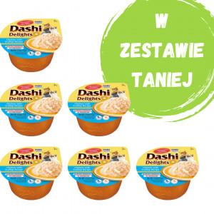 INABA Dashi Delights Kurczak i przegrzebki w bulionie - przysmak dla kota - 3x70 g + 3x70 g Gratis!