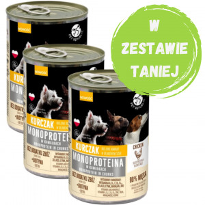 PET REPUBLIC Monoproteina Kurczak - mokra karma dla psa - 3x400g