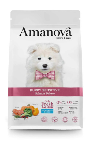 AMANOVA Puppy Sensitive Salmon Deluxe - sucha karma dla psa - 2kg