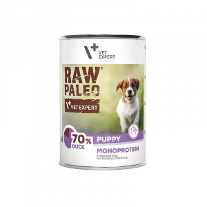 VETEXPERT Raw Paleo Puppy Monoprotein Kaczka - mokra karma dla szczeniąt - 400g