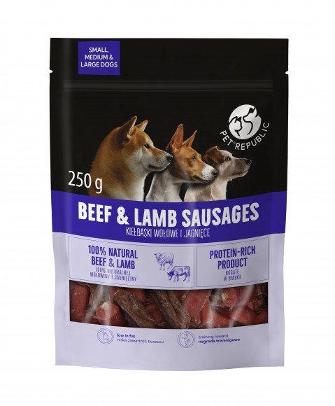 PR snacks dog _ Beef Lamb Sausages 250g.jpg