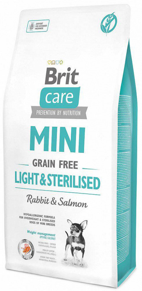Brit Care Mini Grain Free Light Sterilised - sucha karma dla psów dorosłych małych ras z nadwagą i po sterylizacji - 2 kg