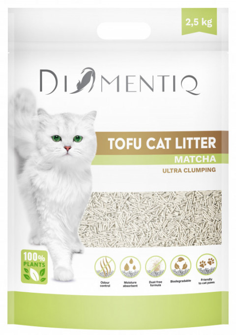 DIAMENTIQ Tofu Matcha Ultra clumping - żwirek roślinny - 2,5kg