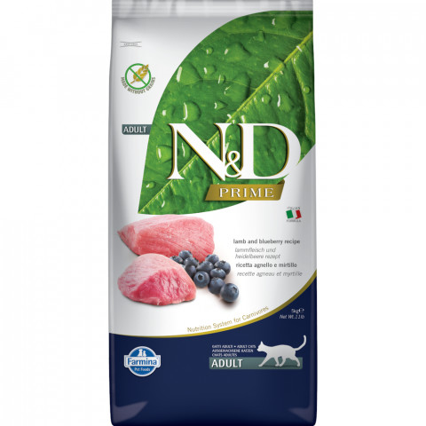 FARMINA N&D Prime Lamb & Blueberry Adult - sucha karma dla kota - 5kg