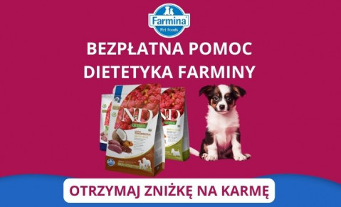 Zniżka na karmy Farmina i darmowa konsultacja ze zwierzęcym dietetykiem