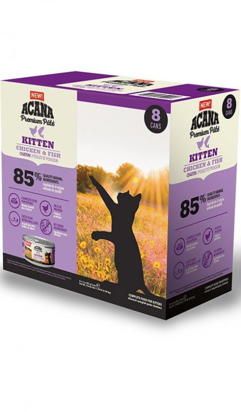 ACANA Premium Pâté Kurczak i ryba Kitten - mokra karma dla kota - 8x85 g