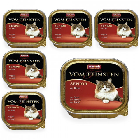 ANIMONDA Vom Feinsten Senior Cat wołowina - mokra karma dla kota - 6x100g