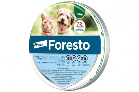 Elanco Foresto Obroża przeciw pchłom i kleszczom dla kotów i małych psów