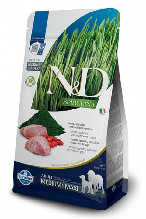 FARMINA N&D Spirulina Lamb Adult Medium&Maxi - sucha karma dla psa - 7 kg