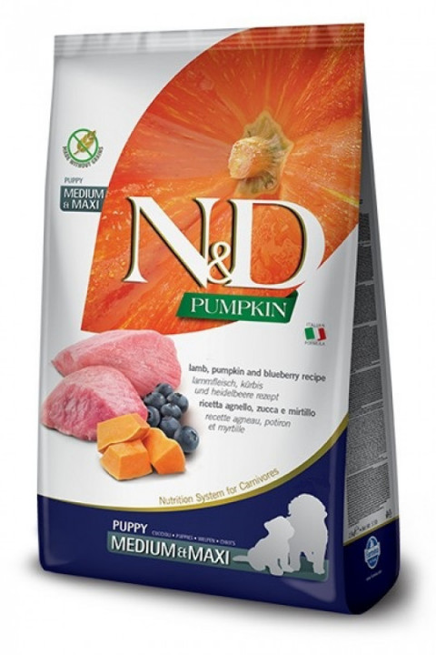 FARMINA N&D Pumpkin Lamb & Blueberry Puppy Medium & Maxi - sucha karma dla psa - 12 kg