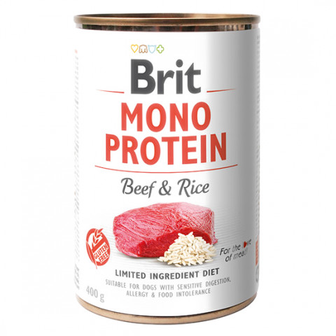 BRIT Mono Protein Beef&Rice - mokra karma z wołowiną i ryżem dla psów dorosłych - 400 g