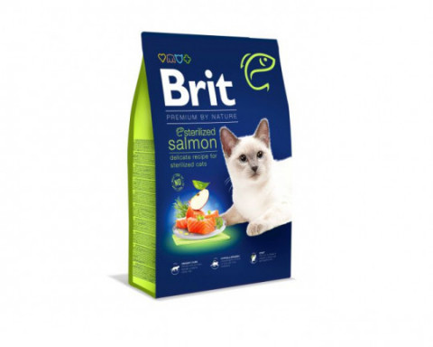 BRIT Dry Premium By Nature Sterilized z łososiem - sucha karma dla kotów - 1,5 kg