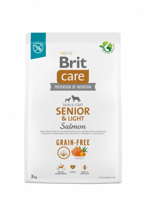 Brit Care Grain-Free Senior & Light Salmon – sucha karma dla psa - 3 kg