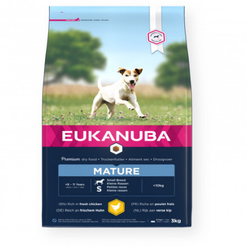 EUKANUBA Thriving MATURE SMALL BREED Bogata w świeżego kurczaka - sucha karma dla psa - 3kg