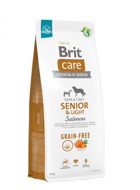 Brit Care Grain-Free Senior & Light Salmon – sucha karma dla psa - 12 kg