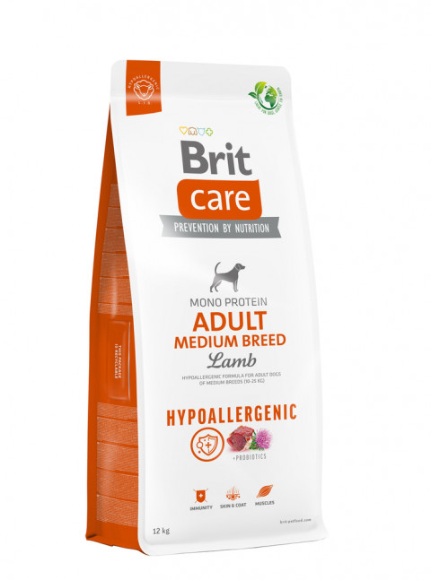 BRIT Care Hypoallergenic Adult Medium Breed Lamb - sucha karma dla psa - 12 kg