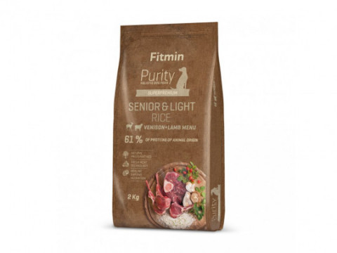 FITMIN Purity Rice Senior & Light Venison - sucha karma dla psa - 2kg