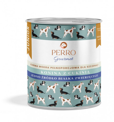 PERRO Gourmet Junior Konina z cukinią - mokra karma dla psa - 800g