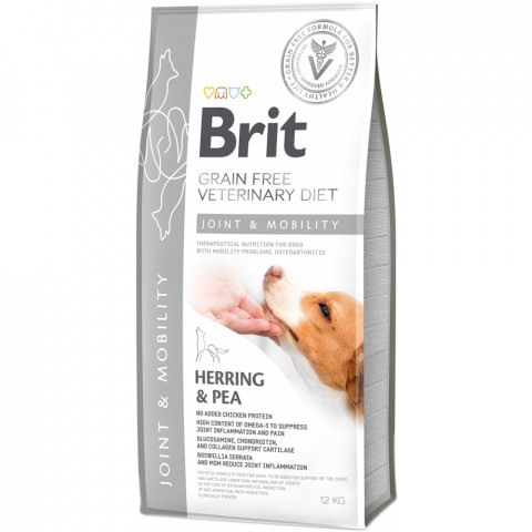 BRIT Grain Free Vet Diets Dog Joint & Mobility Śledź & Groszek - sucha karma dla psa - 12 kg