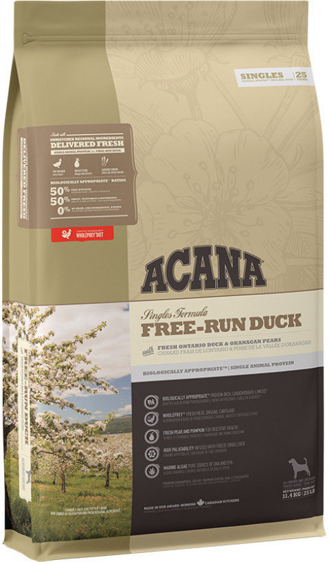 ACANA SINGLES Free-Run Duck - sucha karma dla psa - 11,4kg