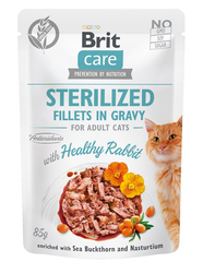 BRIT Care Cat Sterilized Fillets in Gravy filety z królikiem w sosie - mokra karma dla kota - 85 g